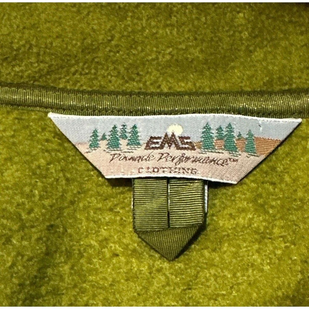 EMS Pinnacle Performance Olive Green Fleece Pullover 1/4 Snap Close Men's‎ XXL